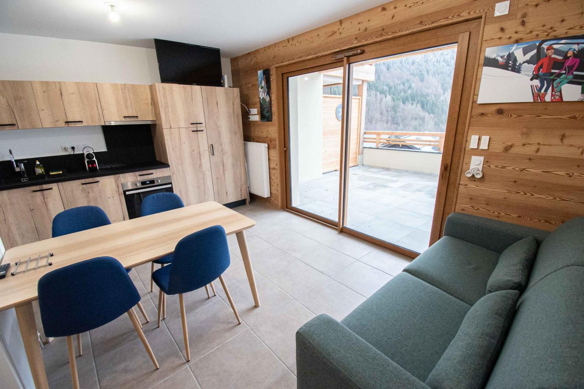 Dans Residence Neuve Le Snow Roc Sur Les Pistes, Grand Studio Cosy 5 Pers Avec Terrasse Panoramique, Sauna, Wifi Saint-Jean-dʼAulps 外观 照片